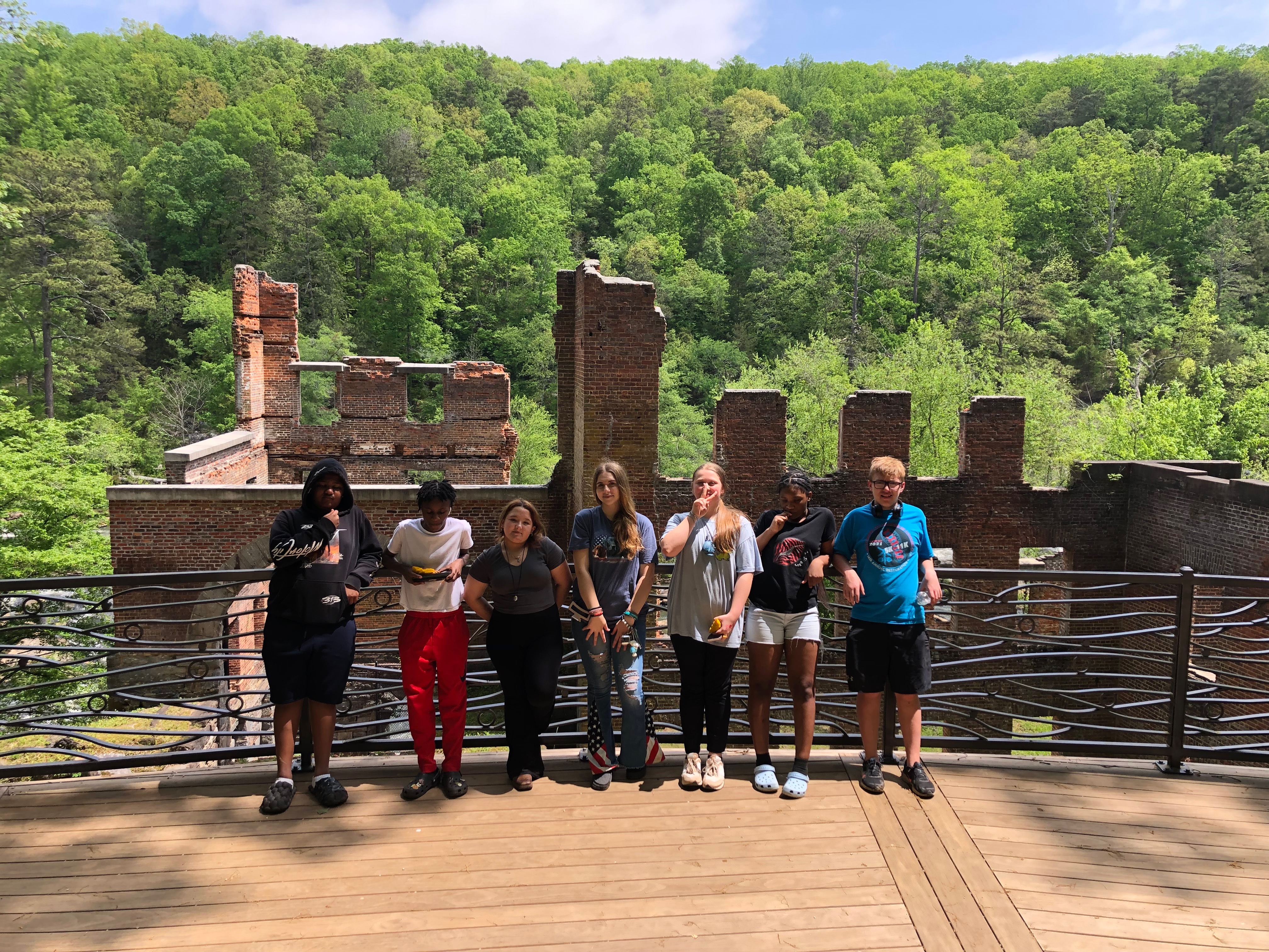 Ms. Atao, Oglethorpe County Middle School teacher, brought her connections class to Sweetwater Creek State Park on the weekend of April 19. The park features a Civil War Ruin they learned about in their class. (Photo/ Amy Atao)