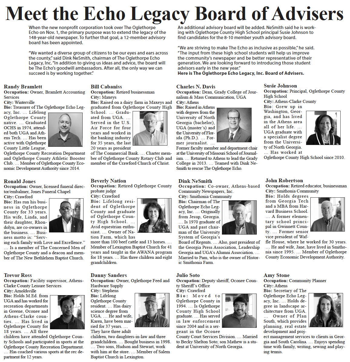The Echo Legacy Board of Directors