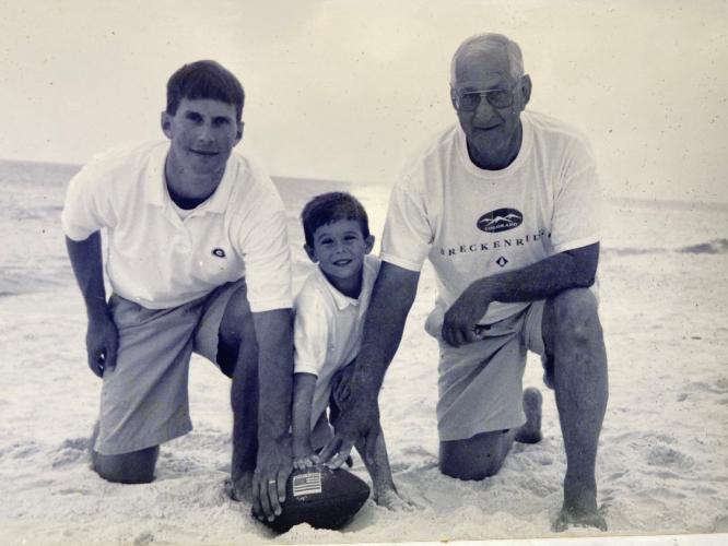 Buddy Bennett, right, a scrambling high school and college quarterback, poses with his son, Stetson III, and grandson, Stetson IV. (Submitted Photo/Bennett Family)
