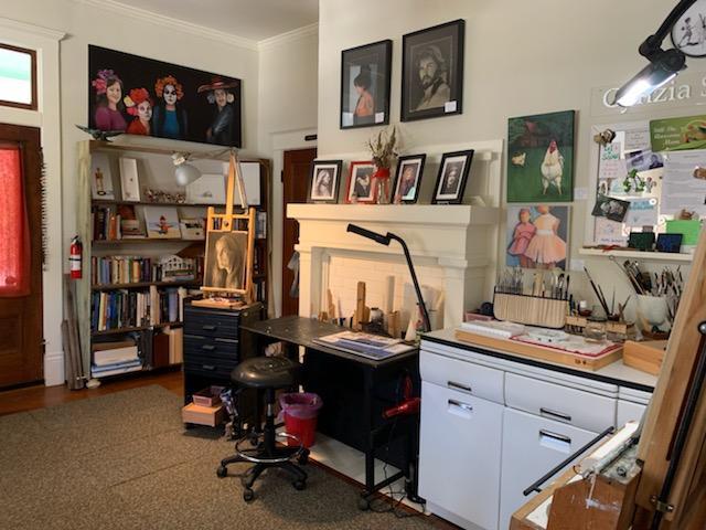 Cynzia Sanchez, founder of the Women’s Fine Art Guild, works in her studio at The Gillen House Bed and Breakfast, which she co-owns and operates with Edward Toledano. For more information about the Women’s Fine Art Guild, go to its Facebook page (facebook.com/Womens-Fine-Art-Guild-113633270063562) or email womensfineartguild@gmail.com. (Submitted Photos)