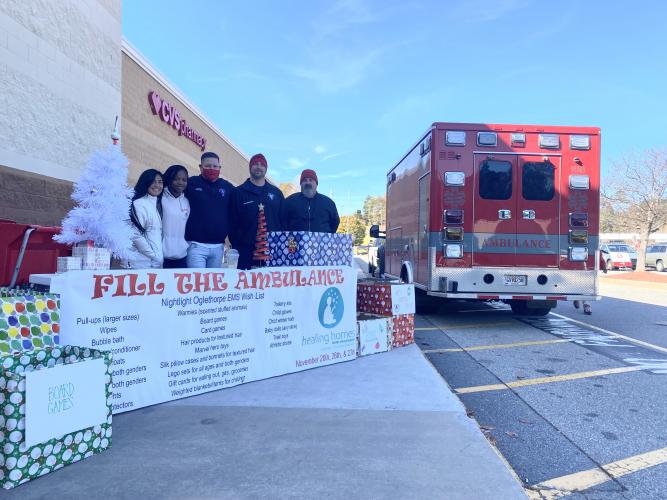 Oglethorpe County Emergency Medical Services plans to return to the Target in Athens for two more days of Fill the Ambulance on Nov. 26 and 27. The donations help support children in foster care. (Photo/Julianna Russ)