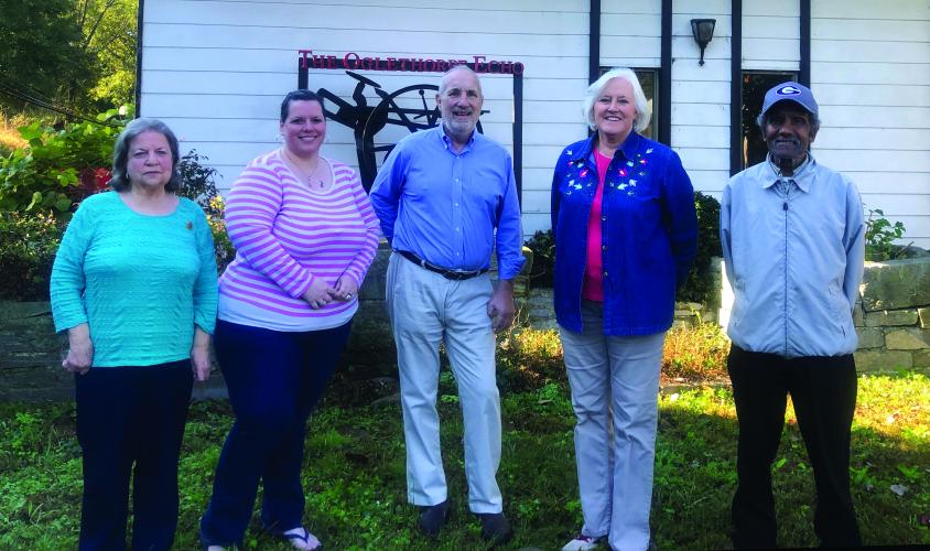 The staff of The Oglethorpe Echo has a combined 188 years of service to the county.  From left, Brenda Norman, Jessica Colquitt, Ralph Maxwell, Elaine McGarity and John Harold Williams, say they leave behind strong connections to each other. (Submitted Photo)