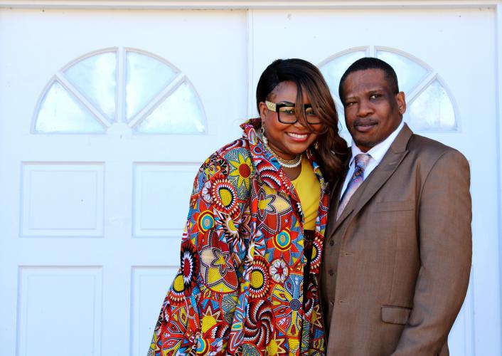 Patrick Burgess, with his wife Shantisa, is the 13th pastor at Mount Olive Baptist Church, a historically Black church in Crawford. (Shannon Moran/The Oglethorpe Echo)
