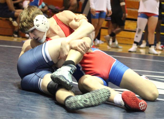 Clay Frost won the area title at 152 pounds and is one of 14 Oglethorpe County wrestlers to qualify for the state tournament. (Donny Faust/Submitted Photo)