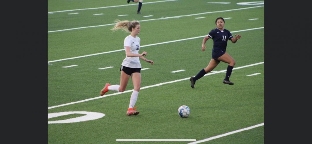 Ellie Cabaniss joined the Oglethorpe County soccer team this year and leads the Lady Patriots with 18 goals in 11 games. Submitted photo