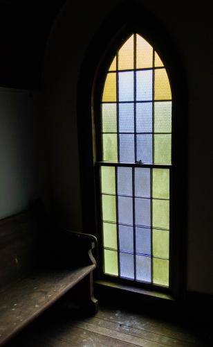 A $4,000 grant helped restore the stained glass windows in Beth Salem Presbyterian Church in downtown Lexington. (File/The Oglethorpe Echo)