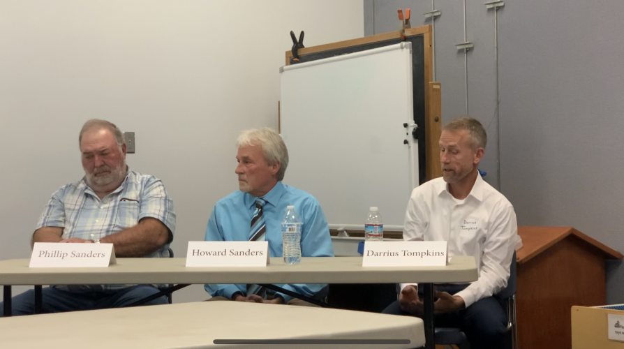 District 1 candidates Lewis "Phil" Sanders, who is the incumbent, Howard Sanders and Darrius Tompkins participated in a forum last week. (Katherine Lewis/The Oglethorpe Echo)