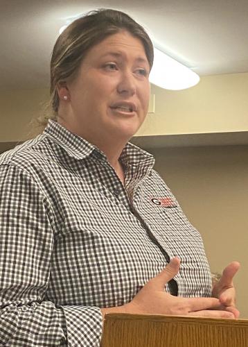 Shanna Reynolds, the UGA extension agent for Oglethorpe County, and her staff gave a rundown of what her office provides. (Photo/Dink NeSmith)