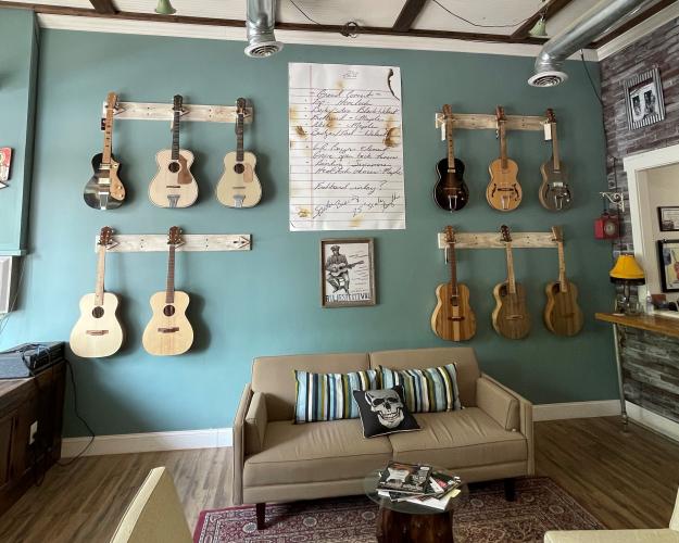 Deadwood Guitar Co. has been in Lexington for the past six years. The shop is unique because they create guitars out of fallen trees, giving them new life. (Photo/Colt Yeargin)