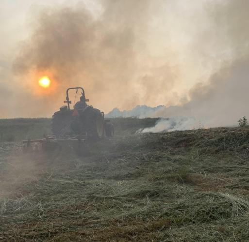 The dry conditions have contributed to several field fires in May and June, including this one in Smithonia. (Submitted Photo)