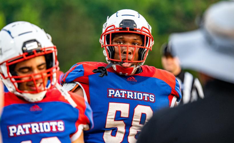 KB Bonds, who plays offensive line and defensive end, is beginning to be noticed by college coaches for both football and in track and field. (Photo/Jack Casey)