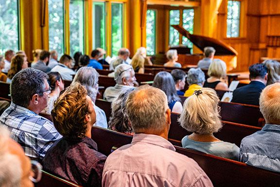 The chapel’s pews were filled with about 80 people whose lives Rick Berry had touched. (Photo/Jack Casey)