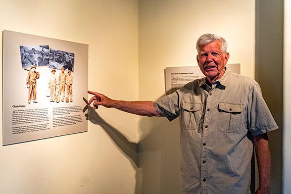 The signage in the old Oglethorpe County Jail was done by John Fortuna's team at Bennett Graphics. Fortuna and Tom Gresham worked to pare down years of research into key nuggets of information. (Photo/Jack Casey)