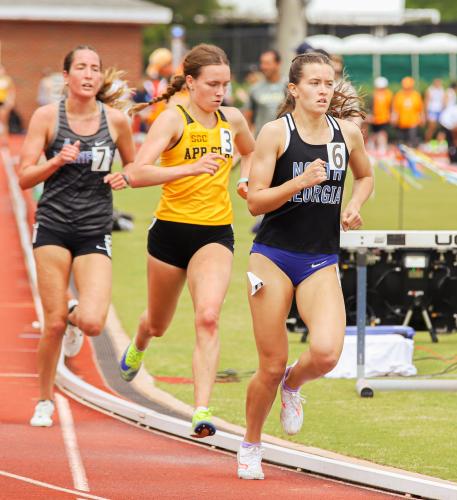 OCHS grad Ella Stoudenmire, front, ran against SEC and other Division I schools during her freshman year at the University of North Georgia. (Submitted Photo)