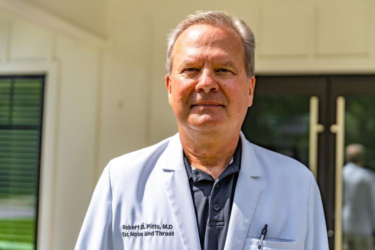 Dr. Robert Pitts said his practice — Oglethorpe Ear, Nose &amp; Throat in Lexington — had a 42% COVID-19 positivity rate one day last week. (Photo/Jack Casey)