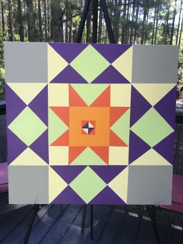Beatrice Brown generally chooses designs for her clients when she paints barn quilts, but sometimes accepts commissions. (Submitted Photo)