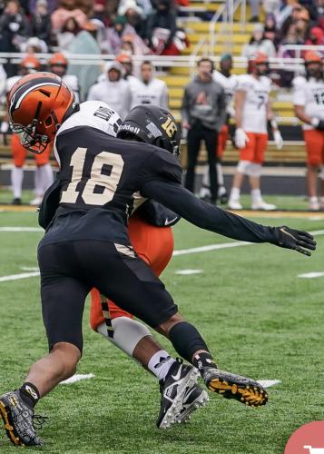 Quentin Willis, a defensive back, made 13 tackles playing specifically on special teams as a freshman at Manchester University. (Submitted)