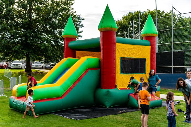 Bounce houses are always popular among the children at festivals. (Photo/Jack Casey)
