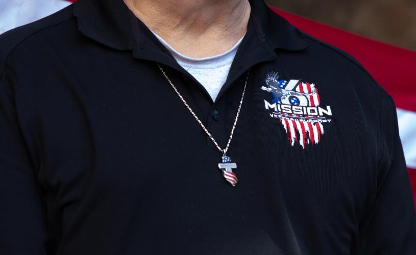 The Miss6on logo is on the front of board member Tom Remar's polo shirt. (Katie Tucker/The Oglethorpe Echo)