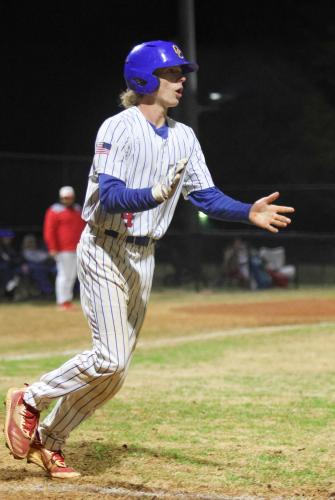 Matthew Martin celebrates getting walked during his at-bat. (Photo/Emily Dozier)