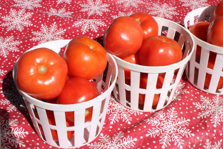 These are some tomatoes that you can find at Stricklands stand. (Destiny Hartwell/The Oglethorpe Echo)