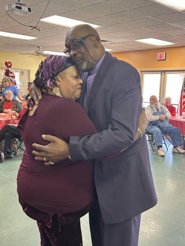 Brenda and Jimmy Bell celebrated their 34th anniversary at the Oglethorpe County Senior Citizens Center's Valentine's Ball on Tuesday. (Photo/Shelby Wingate)