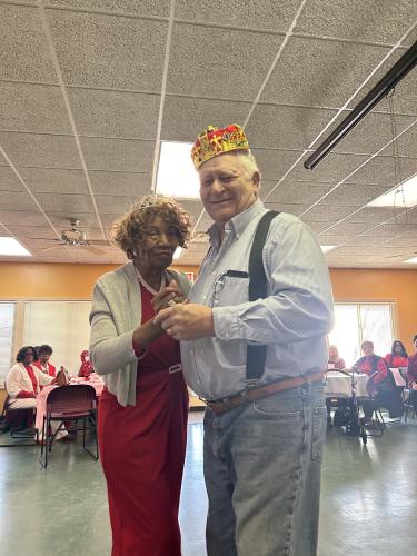 Roz Echols and Jim Boggs were selected queen and king of the Oglethorpe County Senior Citizens Center's Valentine's Ball on Tuesday. (Photo/Shelby Wingate)