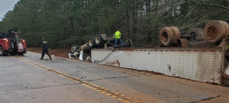 The tractor-trailer accident took place on January 25. It occurred on Union Point Road, near Hutchins Road. (Submitted photo/Jay Paul)
