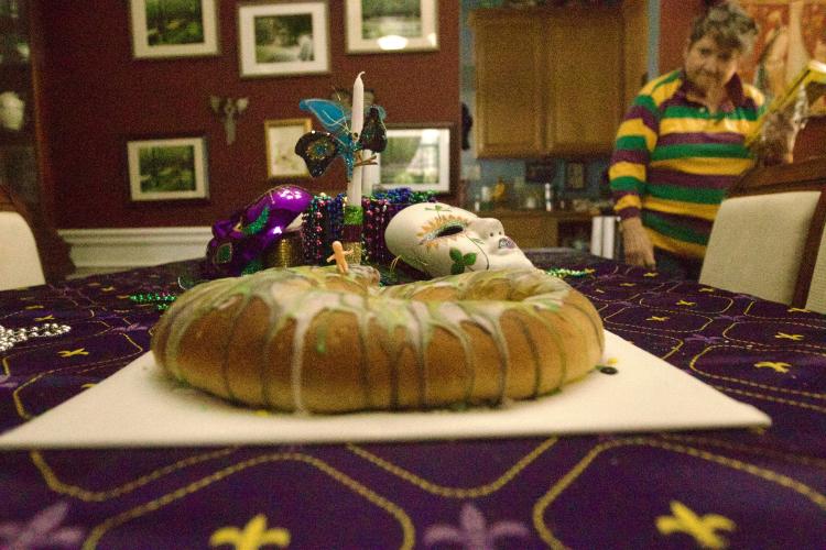 (SOPHIE MCLEOD/THE OGLETHORPE ECHO) Patty Boyd bakes the traditional king cakes, which are cooked with a small plastic baby inside that represents Christ.