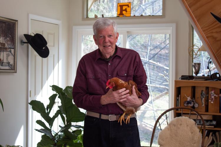 MORGAN QUINN/THE OGLETHORPE ECHO John Fortuna, a retired graphic designer, enjoys peace and quiet in his dome home off Crawfordville Road in Lexington. It’s the second one he’s built. The first one was in Orlando, Florida, in the 1970s.