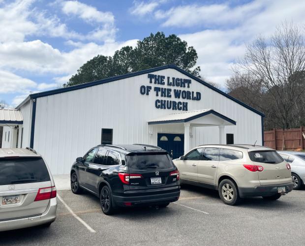 The Light of The World Church on Washington Road in Lexington is open for two services every Sunday. Church members recently helped repair the roof on the Macon Coil building. (Photo/Maddie Daniel)