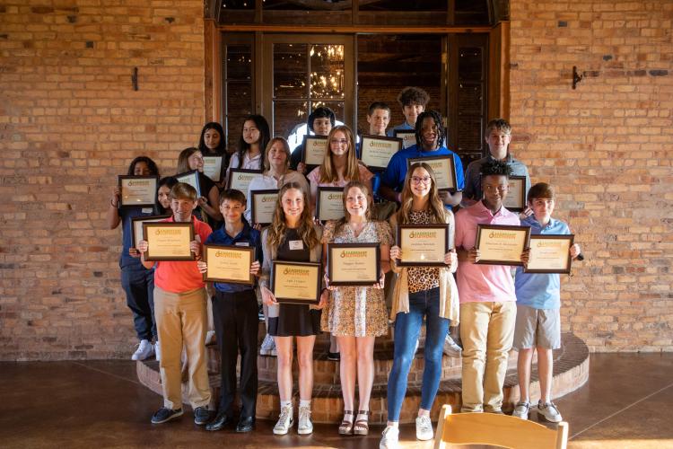 Recent graduates of the Leadership Oglethorpe program include: Dylan Minthorn, Ashby Booth, Lyla Casper, Maggie Barnes, Leanna Newton, Amarion Alexander, Brodie Layne, Pricila Salas Lopez, Jeffrey Molina, Ava Nimmons, Ashlin Warren, Venus LaParr, Za'Rekyi Walker, Jack Baldwin, Margarita Rodriguez-Valdez, Gloria Hgay, Diego Meza Treto, Jackson Turbeville and Carter Autry (Heli Patel wasn’t in attendance). (Photo/Viktoria Kangas)