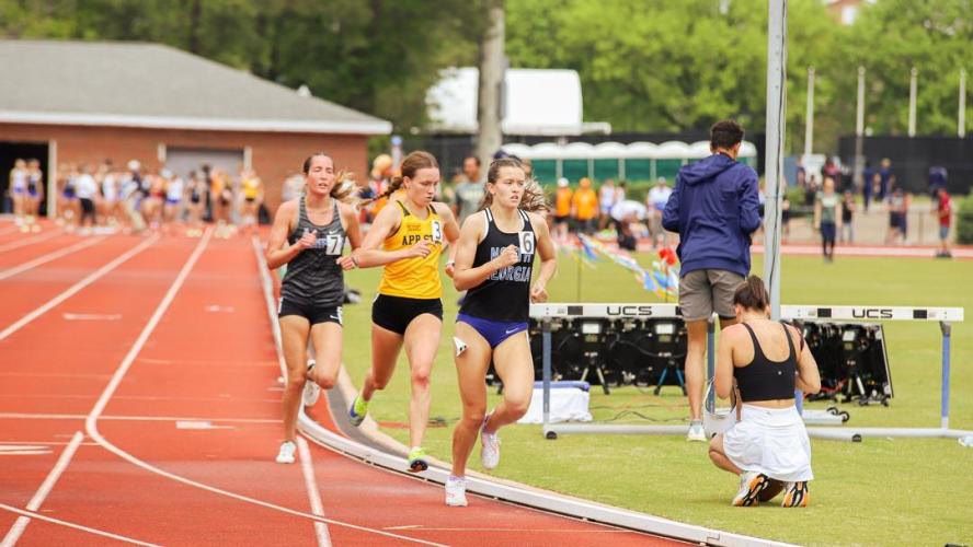Ella Stoudenmire, a 2021 Oglethorpe County grad who is a sophomore at North Georgia, won the 800-meter run at the Peach Belt Conference championships last month. (SUBMITTED PHOTO)
