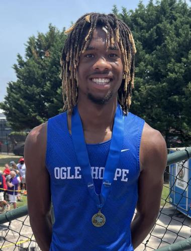 Senior Michael Fleming fin- ished his OCHS track career as a two-time champion in the 110-meter hurdles. He ran a personal-best 14.14 in the final last weekend.(SUBMITTED PHOTO)