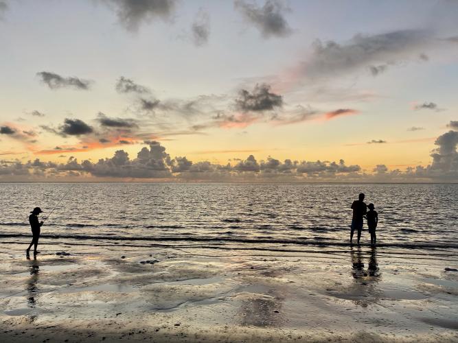Our family — all 16 of us — love basking in the natural wonders of Georgia’s outdoors. Sunrise on the coast of the Golden Isles is a special time of day. And it’s an extra special time for our son Alan to take his sons, William and Fenn, fishing in the surf of Cumberland Island. As soon as all eight of our grandchildren could walk, they were holding fishing poles. (HEATHER NESMITH/SUBMITTED)