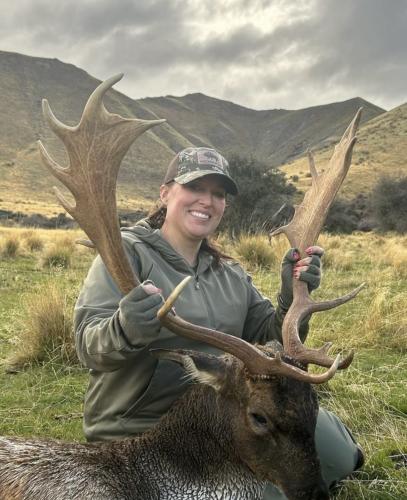 Paige Hill Murphy recently harvested this fallow buck in New Zealand. Her job with Huk allows her to travel places like Mexico and New Zealand.  (SUBMITTED PHOTO)