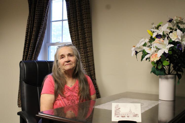Cathi Mowen took over managing the monthly food distribution at the Burts United Methodist Church food bank when Jean Williamson retired from the position. The food bank is open on the third Wednesday of every month. (SARAH DONEHOO/THE OGLETHORPE ECHO)