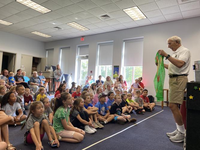 Mr. Keith the Magic Man performed his Magical Acts of Kindness show at the Oglethorpe County Library on May 30, one of many events scheduled there this summer. (BABS DeARMOND/FOR THE OGLETHORPE ECHO)