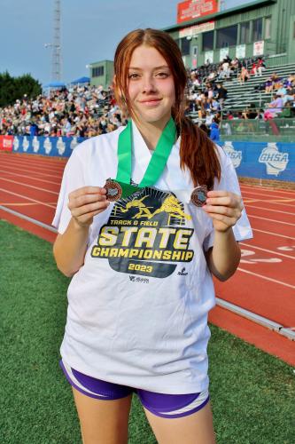 Savanna Prince, who lives in Smithonia, was third in the high jump and sixth in the triple jump at the Class A Division I Girls State Track Meet in May. (SUBMITTED PHOTO)