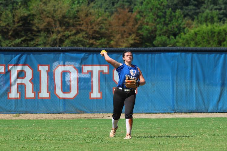 OCHS softball coach Brianna Dickens looks to Carolyn Barner (pictured) and other freshmen to contribute this season. The Patriots open their season in early August. (LANDEN TODD/THE OGLETHORPE ECHO)