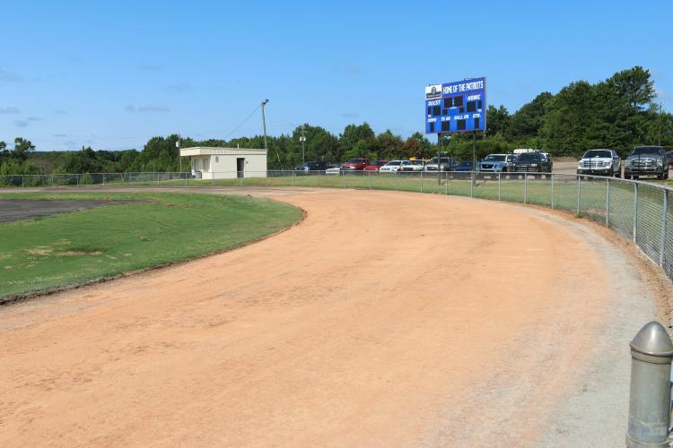 The track at Oglethorpe County High School, which had bubbled and ripped in places, has been removed and will be replaced. The track was under warranty, which means the replacement track won’t cost the school system. (LANDEN TODD/THE OGLETHORPE ECHO)