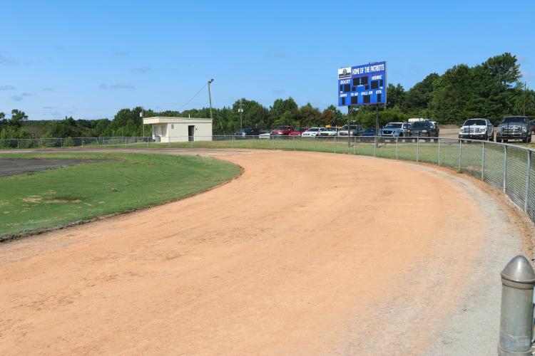 The track at Oglethorpe County High School, which had bubbled and ripped in places, has been removed and will be replaced. The track was under warranty, which means the replacement track won’t cost the school system. (LANDEN TODD/THE OGLETHORPE ECHO)