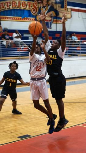 Oglethorpe County’s Isaiah Ross drives for a layup during the summer league tournament at OCHS last week. The Patriots won the tournament with a 10-2 record. (SUBMITTED PHOTO)