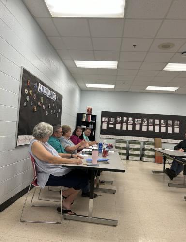 The Oglethorpe County Board of Education’s Susan Robinson (from left), Tim Poole, Beverley Levine, Becky Soto and Jake Willcox meet on July 20. They selected Guillermo Camacho to fill the vacated District 1 seat. (MCCAIN BRACEWELL/THE OGLETHORPE ECHO)