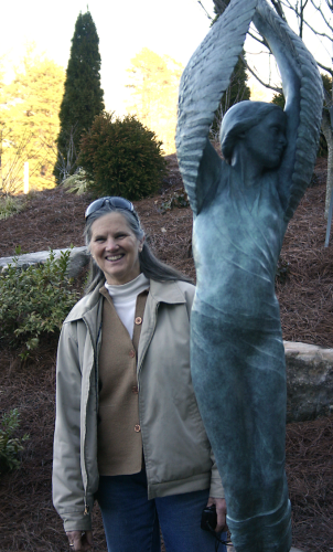 Jean Westmacott sculpted a piece named “Elpida” for Anne’s Garden at the Northeast Georgia Medical Center in Gainesville, Georgia. The face is modeled after Westmacott’s late mother. (SUBMITTED PHOTO)