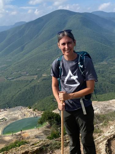 Oglethorpe County Elementary School ESOL teacher Leslie Johnson hikes in Mexico this summer while wearing a Fund for Teachers T-shirt. Johnson spent five weeks in Oaxaca, Mexico, to improve her Spanish and cultural knowledge, thanks to a grant from the organization. (Submitted Photo)