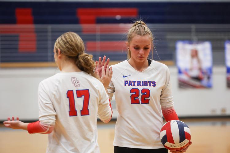 Freshman Nora Turner subs in for senior Abbi Colquitt during Oglethorpe County's first-round state playoff win over Rabun County on Wednesday, Oct. 18, 2023, in Lexington, Georgia (Photo/Cassidy Hettesheimer).