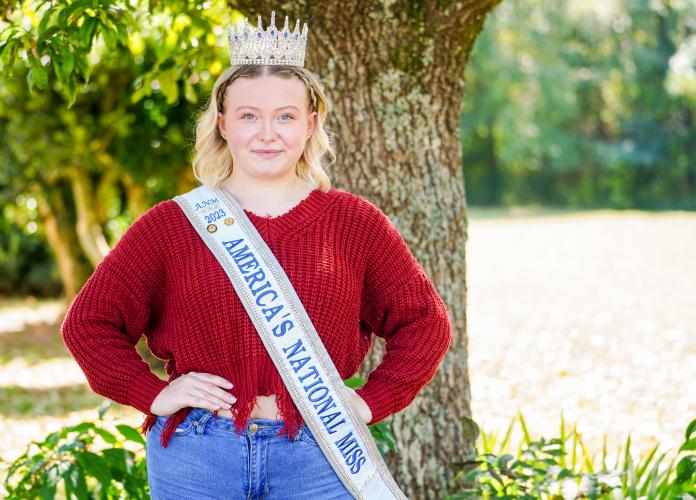 Gracelyn Ramey, a senior at Oglethorpe County High School, was crowned America’s National Miss last summer. She aligns with ANM, which has anti-bullying values. (Sidney Chansamone/The Oglethorpe Echo)