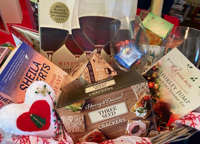 Goods are displayed in preparation for the Christmas Bazaar and book sale on Nov. 29, 2021. (Courtesy/Babs DeArmond)