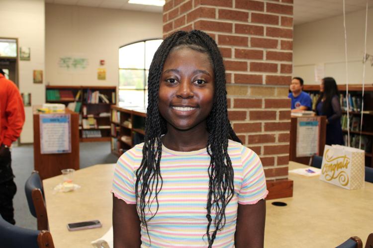 “I love this school. And it's just such an honor to have this scholarship to be able to pay for college and everything,” said Jimmyka Gresham. “Just being yourself, smiling and being a happy and funny person can get you a lot of places.” (Caleb Baldwin/The Oglethorpe Echo)